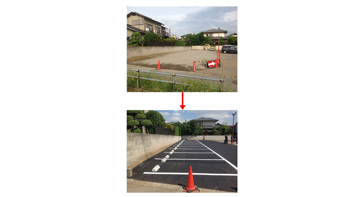 駐車場のアスファルト舗装